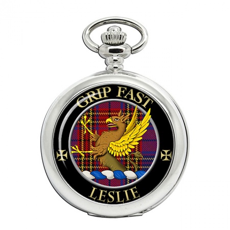 Leslie Scottish Clan Crest Pocket Watch