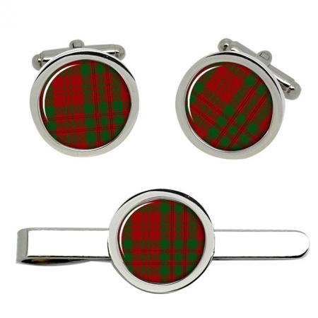 Livingstone Scottish Tartan Cufflinks and Tie Clip Set
