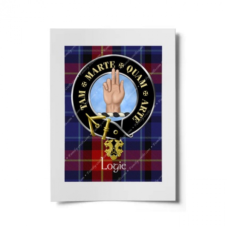 Logie Scottish Clan Crest Ready to Frame Print