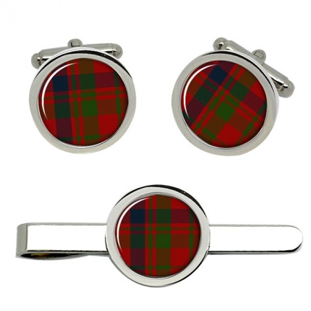 Lumsden Scottish Tartan Cufflinks and Tie Clip Set