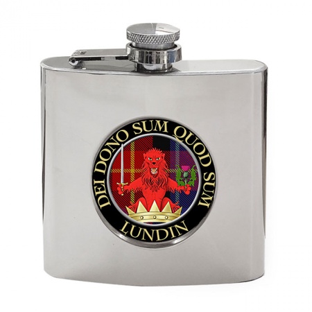 Lundin Scottish Clan Crest Hip Flask