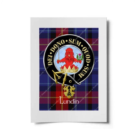Lundin Scottish Clan Crest Ready to Frame Print