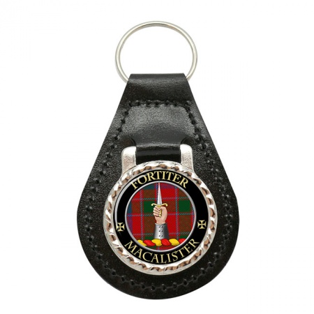 MacAlister Scottish Clan Crest Leather Key Fob