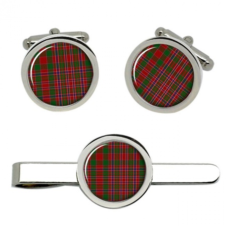 MacAlister Scottish Tartan Cufflinks and Tie Clip Set