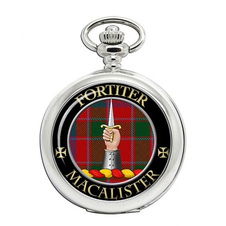 MacAlister Scottish Clan Crest Pocket Watch
