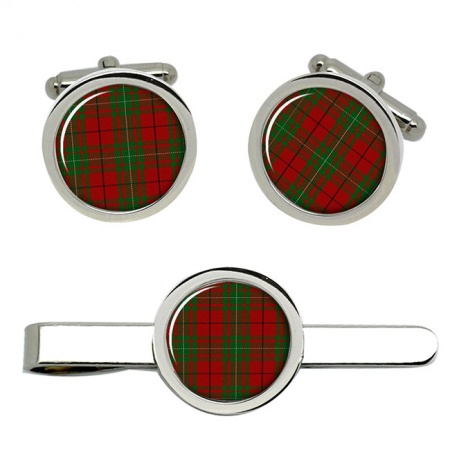 MacAulay Scottish Tartan Cufflinks and Tie Clip Set