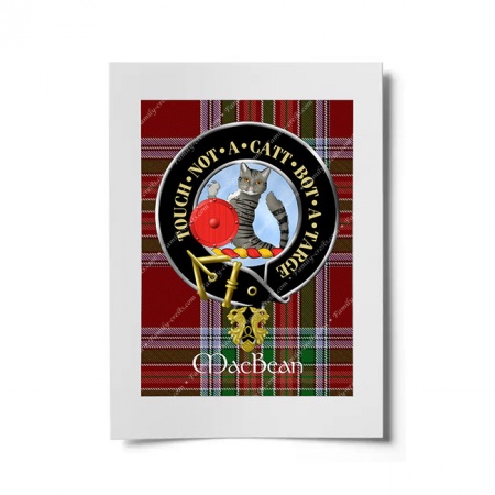 MacBean Scottish Clan Crest Ready to Frame Print