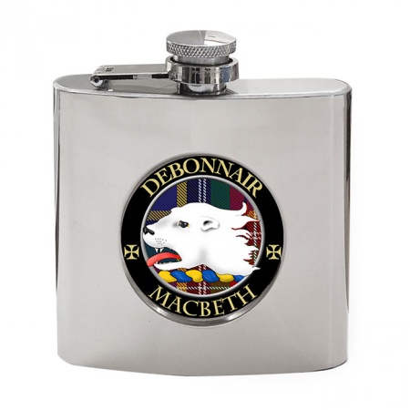 Macbeth (otter crest) Scottish Clan Crest Hip Flask