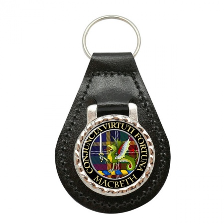 Macbeth (wyvern crest) Scottish Clan Crest Leather Key Fob