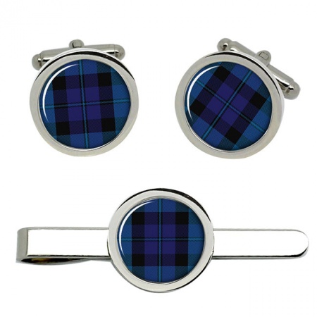 MacCorquodale Scottish Tartan Cufflinks and Tie Clip Set