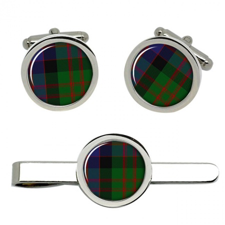 MacDonald Scottish Tartan Cufflinks and Tie Clip Set