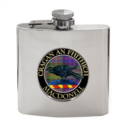 MacDonell of Glengarry Scottish Clan Crest Hip Flask