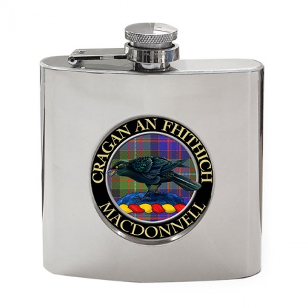 MacDonnell Scottish Clan Crest Hip Flask