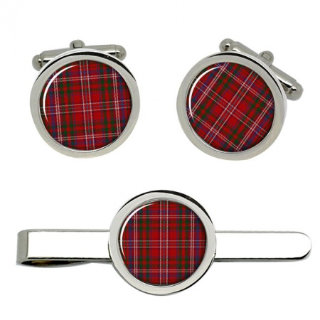MacDougall Scottish Tartan Cufflinks and Tie Clip Set