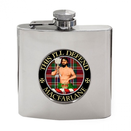 Macfarlane Scottish Clan Crest Hip Flask