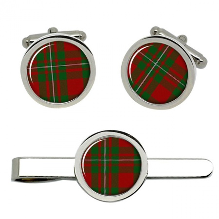 Macgregor Scottish Tartan Cufflinks and Tie Clip Set