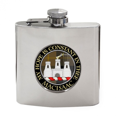 MacIsaac Scottish Clan Crest Hip Flask