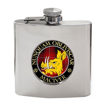 Maciver Scottish Clan Crest Hip Flask