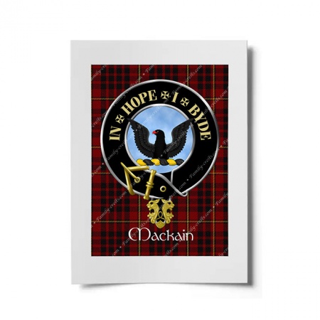 Mackain Scottish Clan Crest Ready to Frame Print