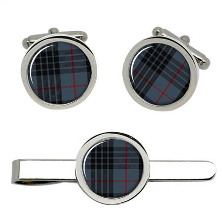 Mackay Scottish Tartan Cufflinks and Tie Clip Set