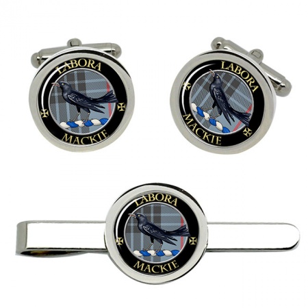 Mackie Scottish Clan Crest Cufflink and Tie Clip Set