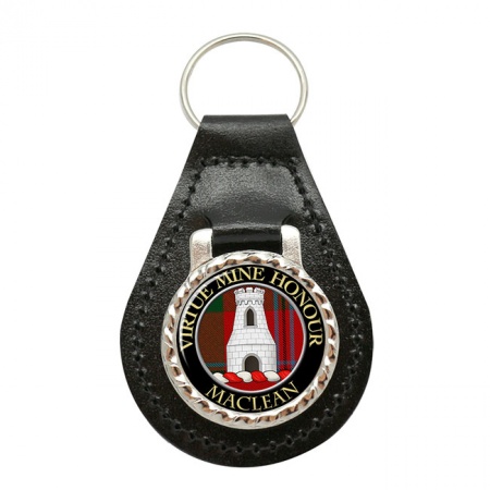 Maclean Scottish Clan Crest Leather Key Fob