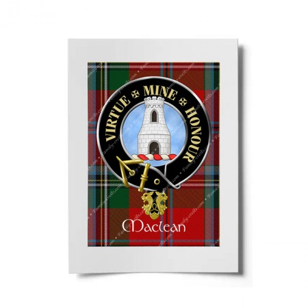 Maclean Scottish Clan Crest Ready to Frame Print