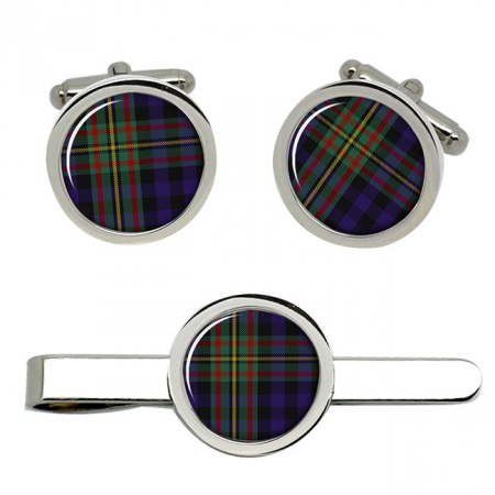 MacLellan Scottish Tartan Cufflinks and Tie Clip Set