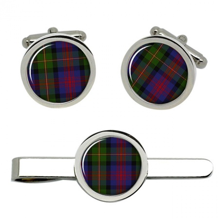 MacLennan Scottish Tartan Cufflinks and Tie Clip Set