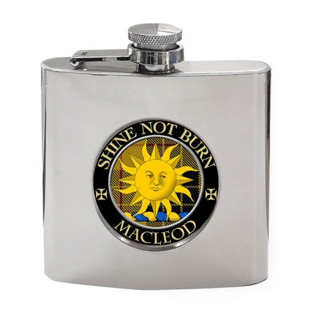 Macleod of Lewis (Shine not Burn Motto) Scottish Clan Crest Hip Flask