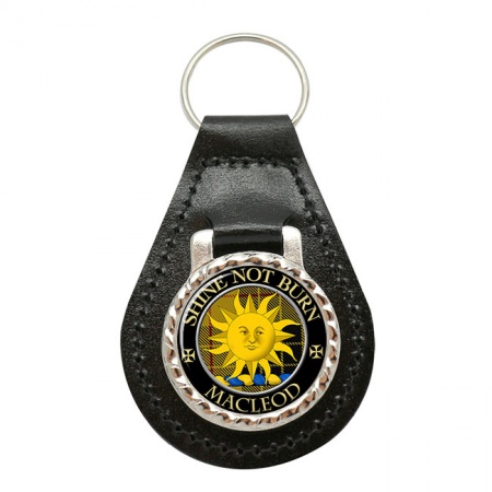 Macleod of Lewis (Shine not Burn Motto) Scottish Clan Crest Leather Key Fob