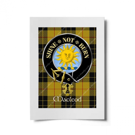 Macleod of Lewis (Shine not Burn Motto) Scottish Clan Crest Ready to Frame Print