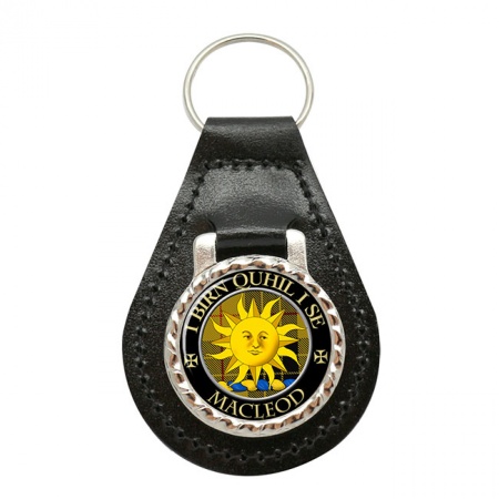 Macleod of Lewis (I Birn Quhil I Se Motto) Scottish Clan Crest Leather Key Fob