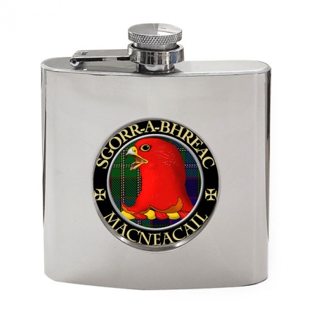 MacNeacail Scottish Clan Crest Hip Flask