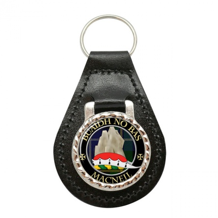 MacNeil (Buaidh no Bas motto) Scottish Clan Crest Leather Key Fob