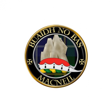 MacNeil (Buaidh no Bas motto) Scottish Clan Crest Pin Badge