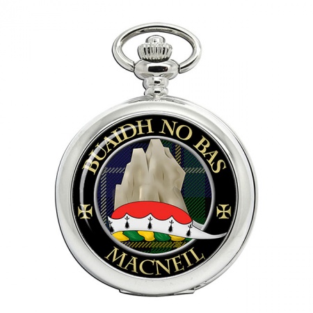 MacNeil (Buaidh no Bas motto) Scottish Clan Crest Pocket Watch