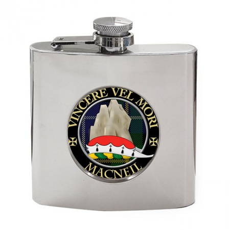 MacNeil (Vincere vel mori motto) Scottish Clan Crest Hip Flask