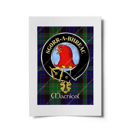 Macnicol Scottish Clan Crest Ready to Frame Print