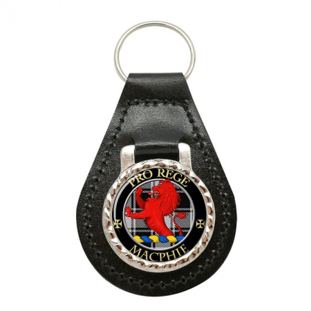 Macphie (Ancient) Scottish Clan Crest Leather Key Fob