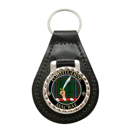 Macrae Scottish Clan Crest Leather Key Fob