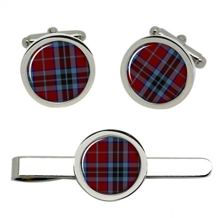 MacTavish Scottish Tartan Cufflinks and Tie Clip Set