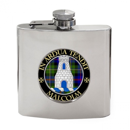 Malcolm Scottish Clan Crest Hip Flask