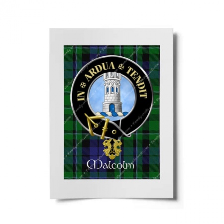 Malcolm Scottish Clan Crest Ready to Frame Print