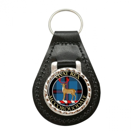 McCorquodale Scottish Clan Crest Leather Key Fob
