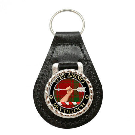 McCulloch Scottish Clan Crest Leather Key Fob