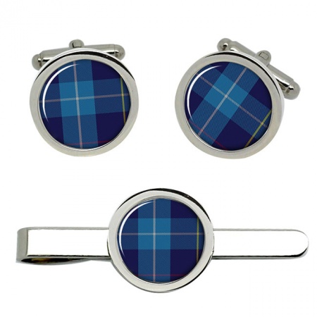 McKerrell Scottish Tartan Cufflinks and Tie Clip Set