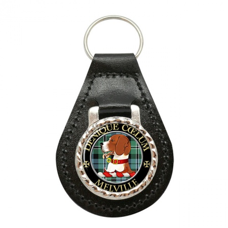 Melville Scottish Clan Crest Leather Key Fob