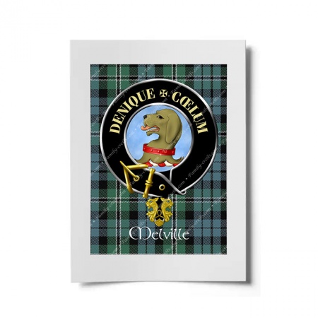 Melville Scottish Clan Crest Ready to Frame Print