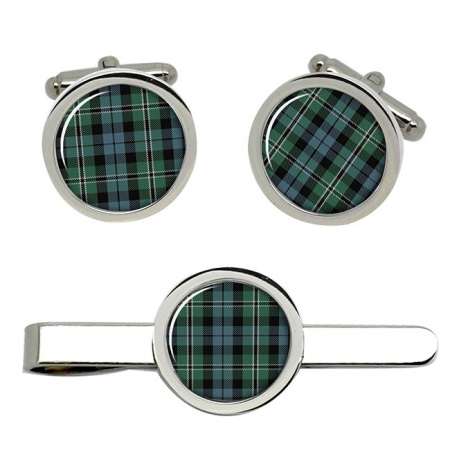 Melville Scottish Tartan Cufflinks and Tie Clip Set